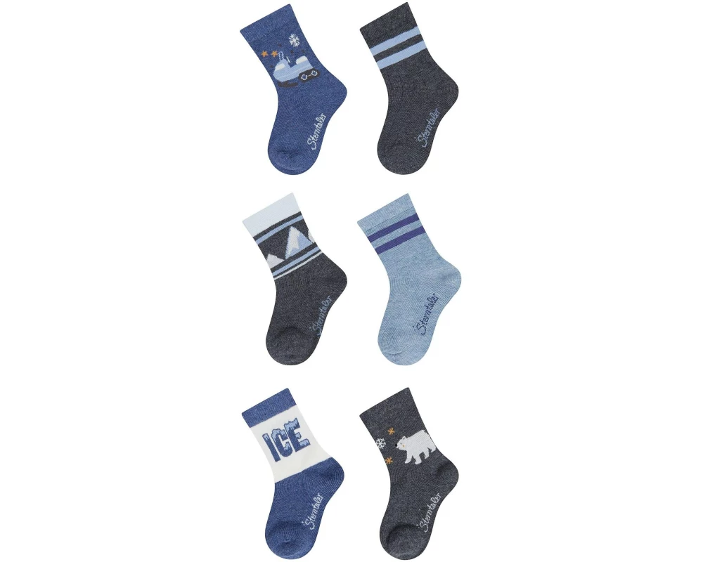 Sterntaler Socken 6er Set Winter Jeansblau Melange Gr. 23-26