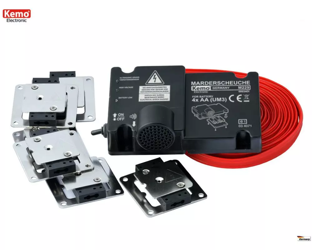 Kemo Marderabwehr mit Plus-Minus-Kontaktplatte
