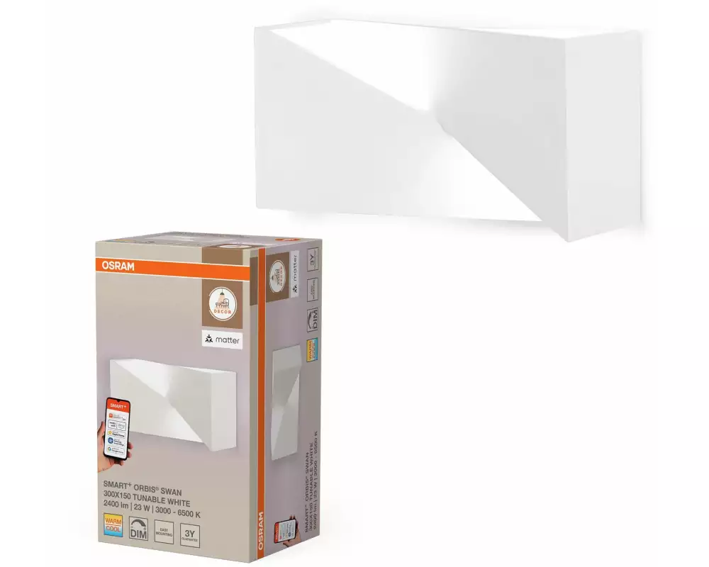 OSRAM Wandleuchte SMART+ MATTER Wall Swan 300 x 150 mm TW