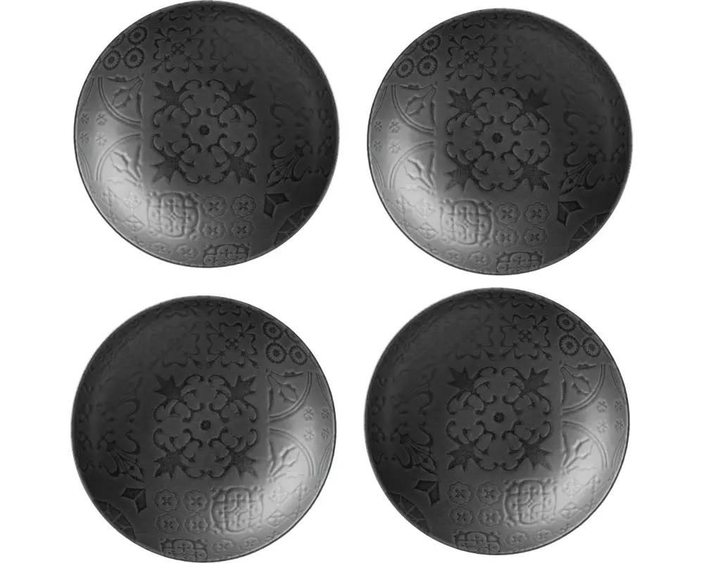 Mäser Speiseteller Tiles tief, 22 cm, 4 Stück, Schwarz