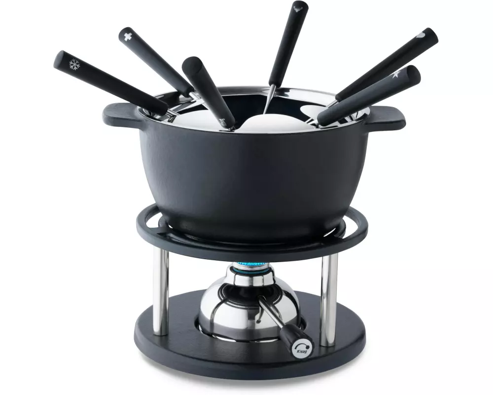 Kisag Fleischfondue-Set Twin 10 Teile, Schwarz