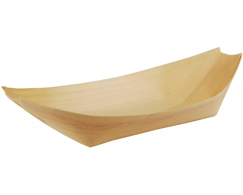 Papstar Fingerfood-Schale Pure Holz Schiffchen 50 Stück