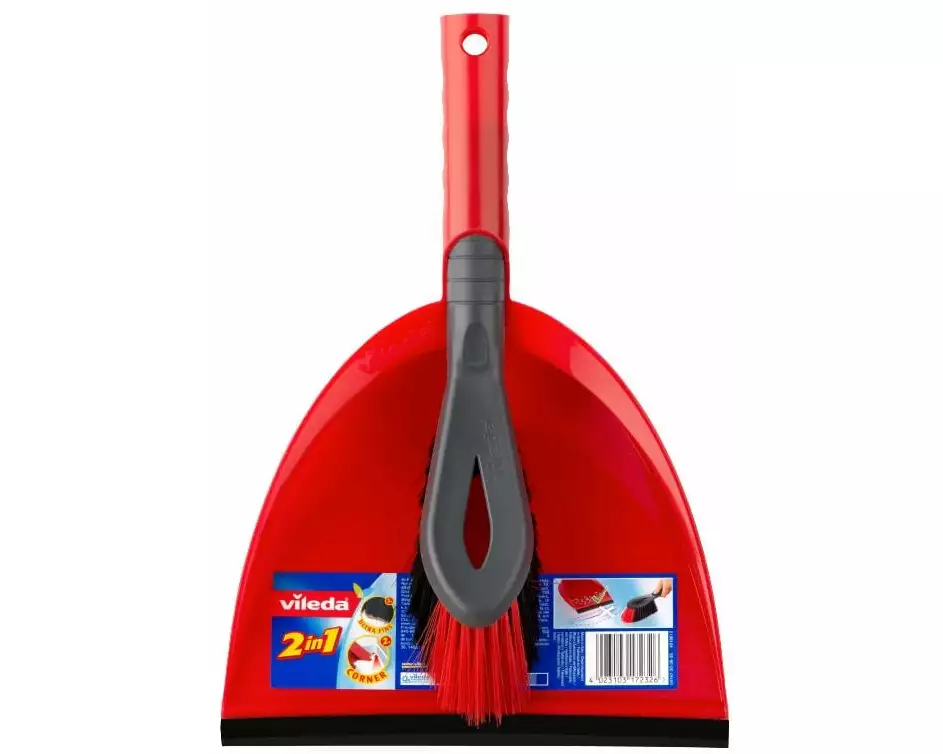 Vileda Kehrgarnitur 2 in 1 Rot/Schwarz