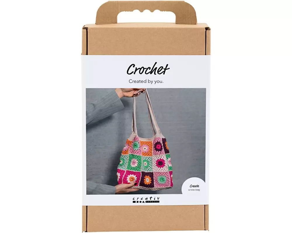 Creativ Company Bastelset - Häkeln, Tasche, Creme