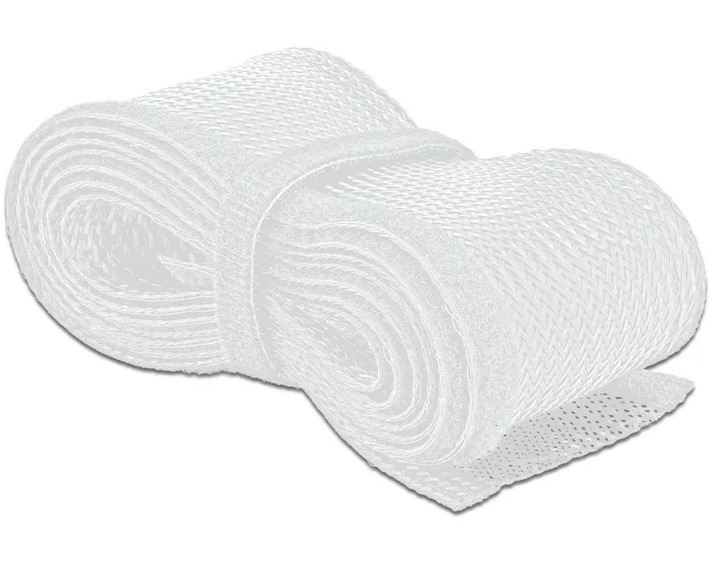 Delock Kabelschlauch Klettverschluss, 2m x 19 mm Weiss