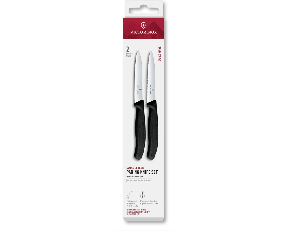 Victorinox Messer-Set Swiss Classic, 10 cm, Schwarz, 2 Stück