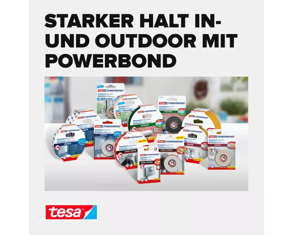 tesa Powerbond 19 mm x 5 m, Weiss