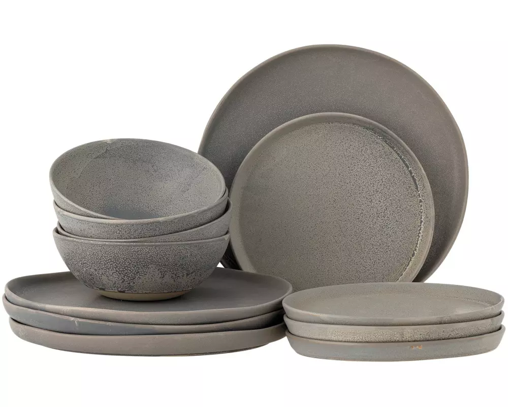 Bloomingville Speise-Service Kendra 12-teilig, Grau
