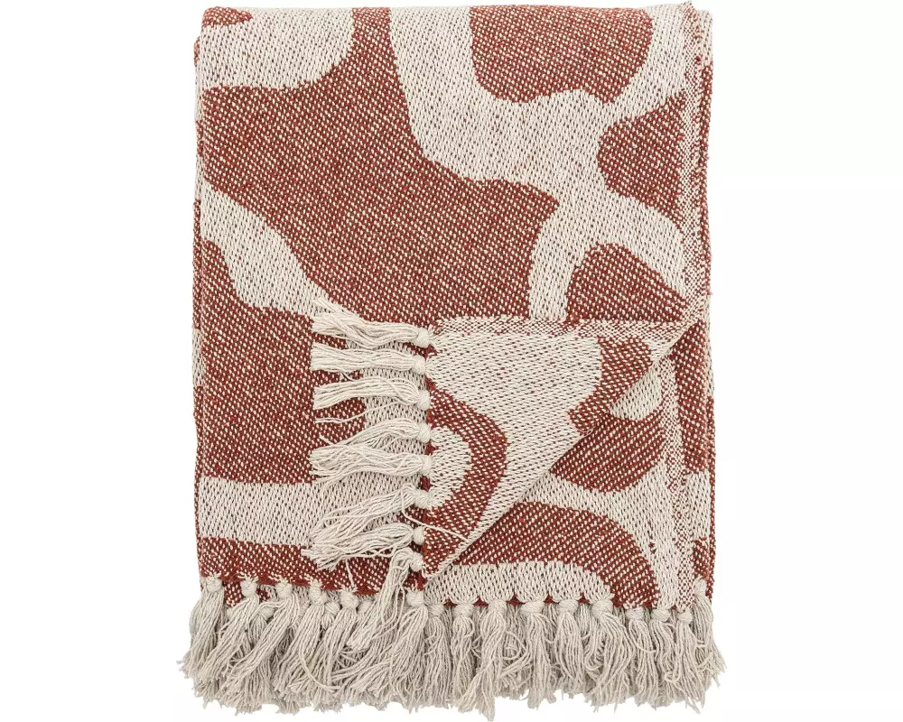 Bloomingville Decke Salobre 160 x 130 cm, Braun/Weiss