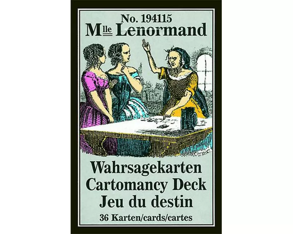 Mlle Lenormand Wahrsagekarten No. 194115 (36 Karten mit Anleitung in Sprachen Deutsch, Englisch und Französisch - Cartomancy Deck - Jeu du destin)