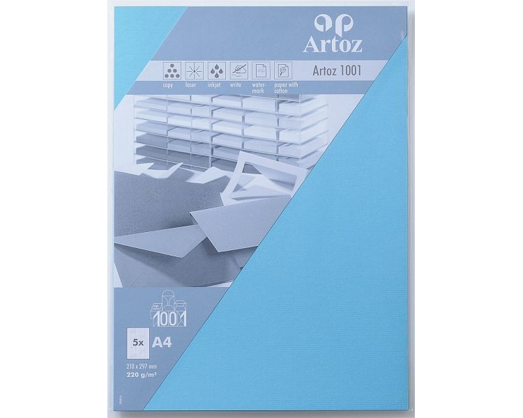 ARTOZ Karten 1001 A4 107696143 220g, azur 5 Blatt