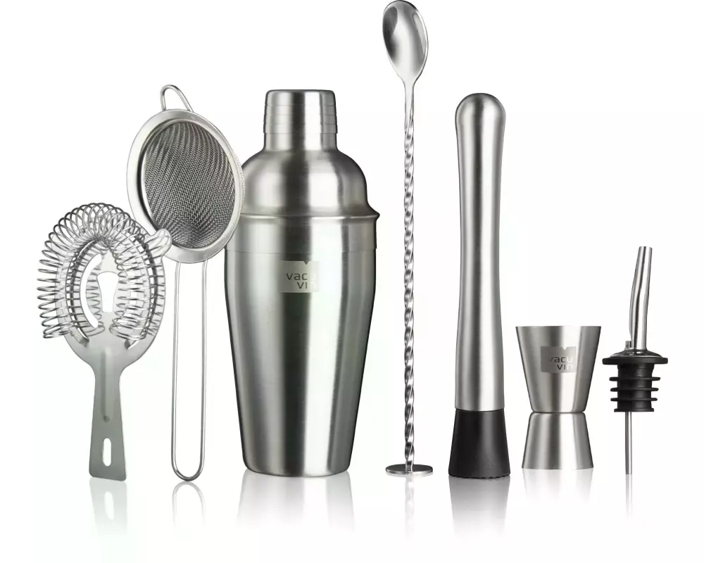 Vacuvin Drink Mixer Set Cocktail Set 7-teilig 550 l, Silber
