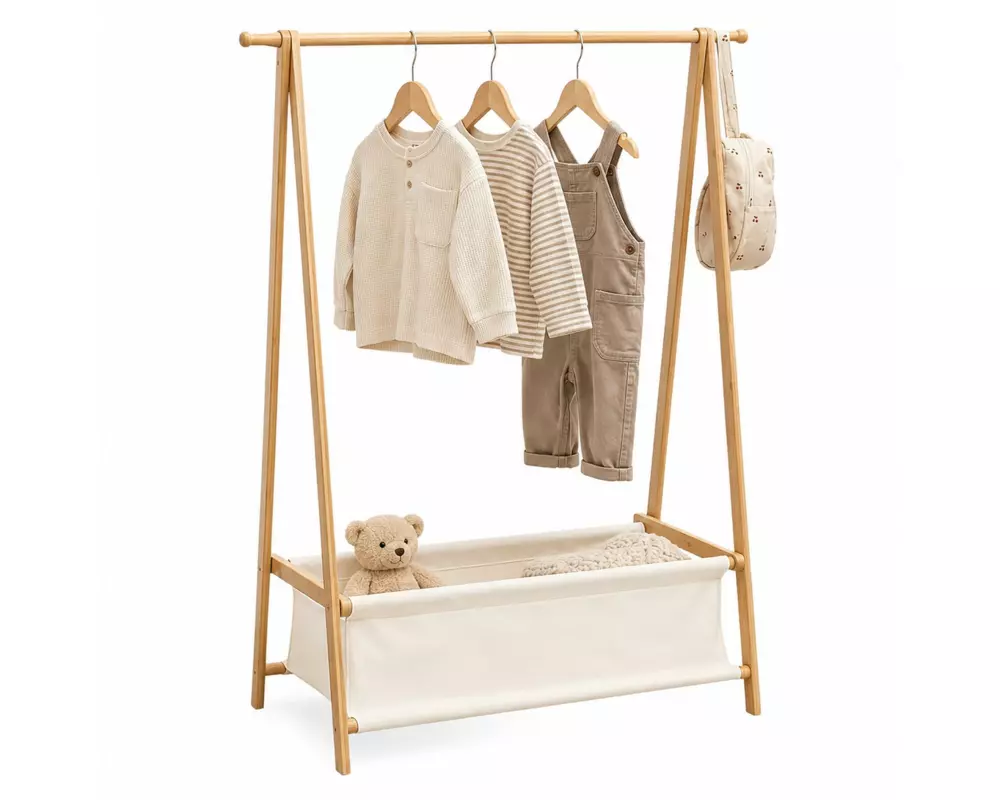 relaxdays Kindergarderobe x , Weiss/Braun