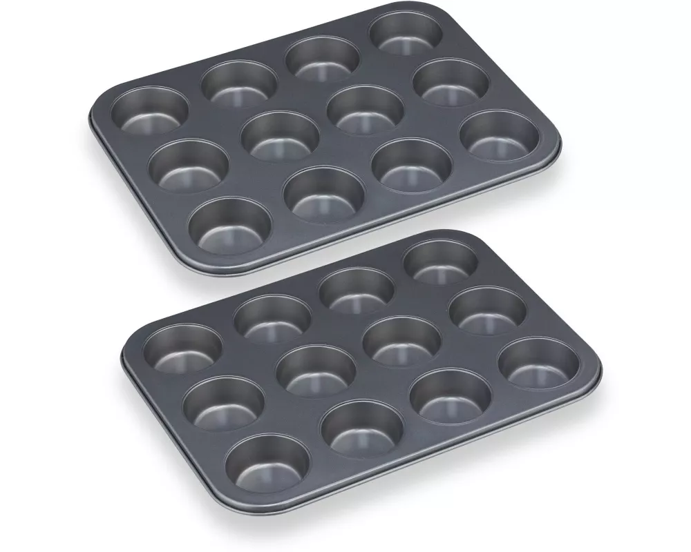 relaxdays Muffin Backform 2 x 12 Mulden