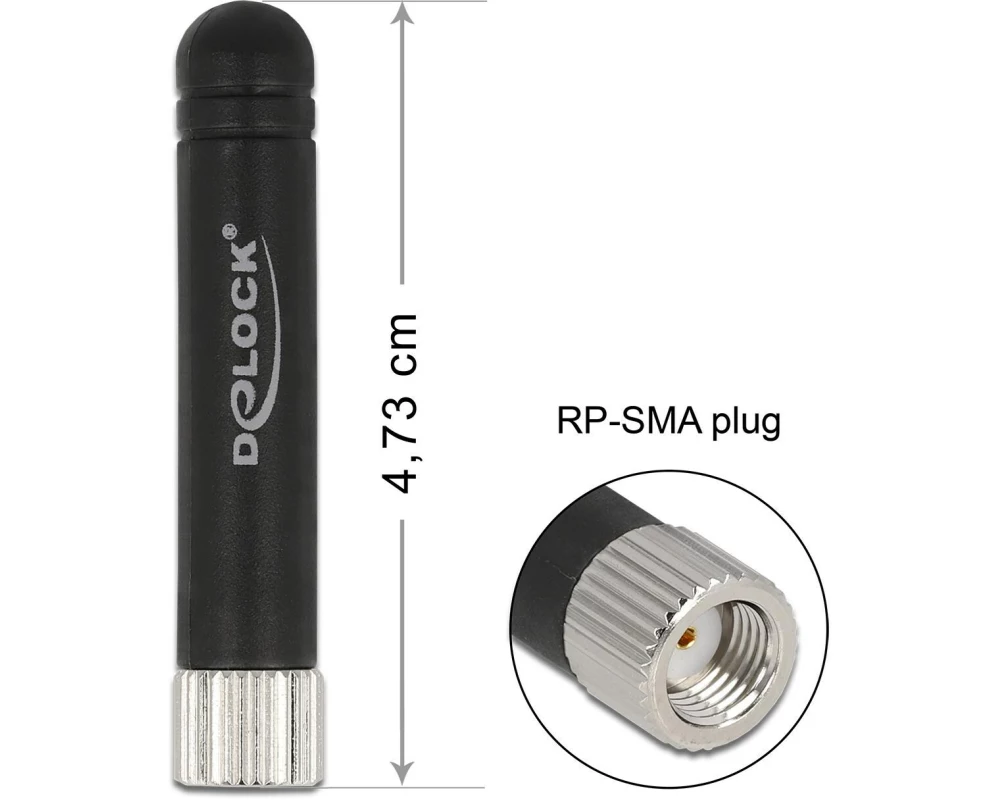 Delock WLAN 802.11 b/g/n Antenne St RP-SMA 3.7 dBi Rundstrahl
