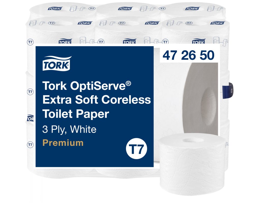 TORK Toilettenpapier T7 OptiServe® 472650 3-lagig 18 Rollen a 550 Blatt