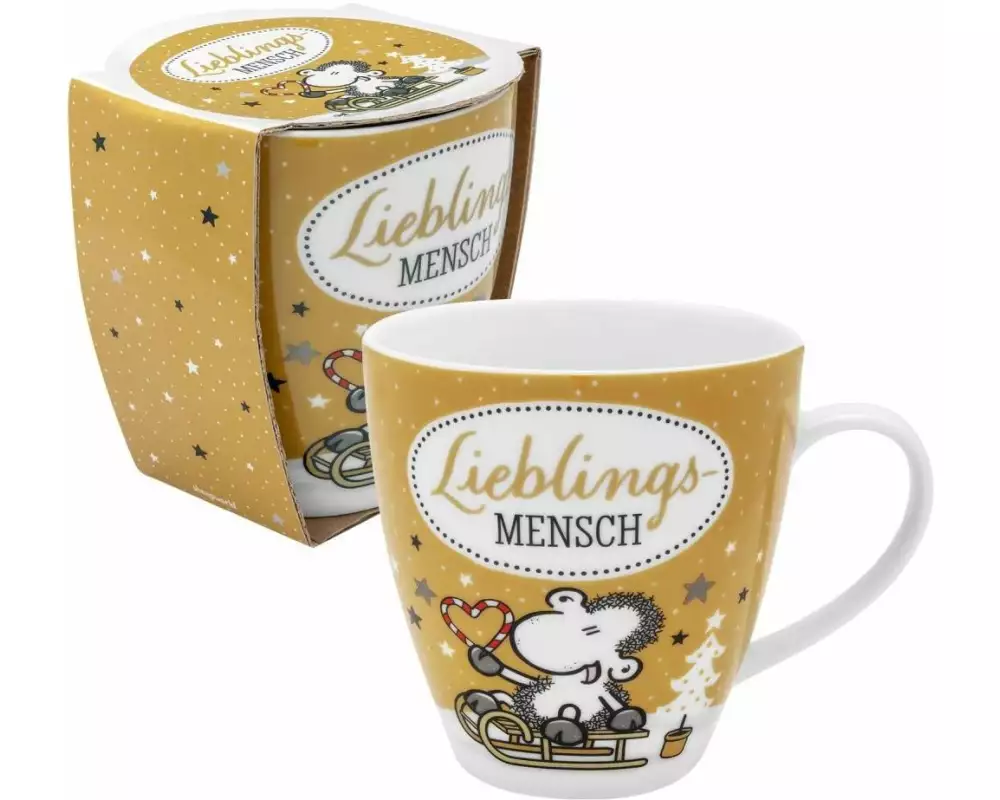 Sheepworld Kaffeetasse Lieblingsmensch 450 ml, 1 Stück, Braun