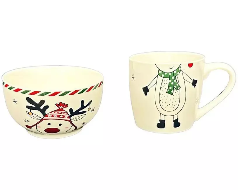 Dameco Tasse und Schüssel 2er Set, Mehrfarbig