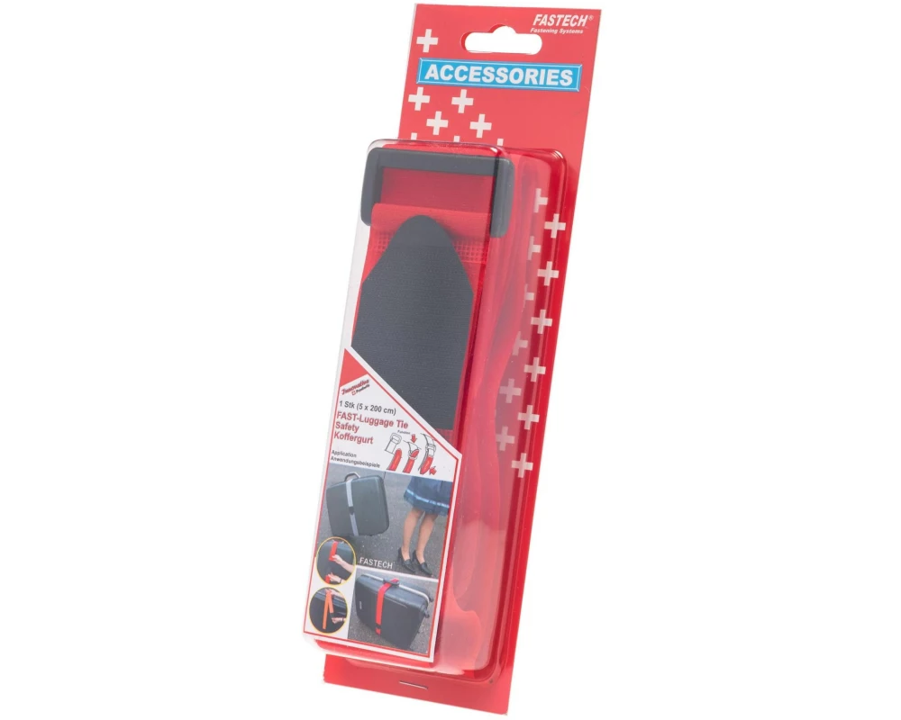 FASTECH Schlaufenband Luggage Tie 50 mm x 2 m, Rot