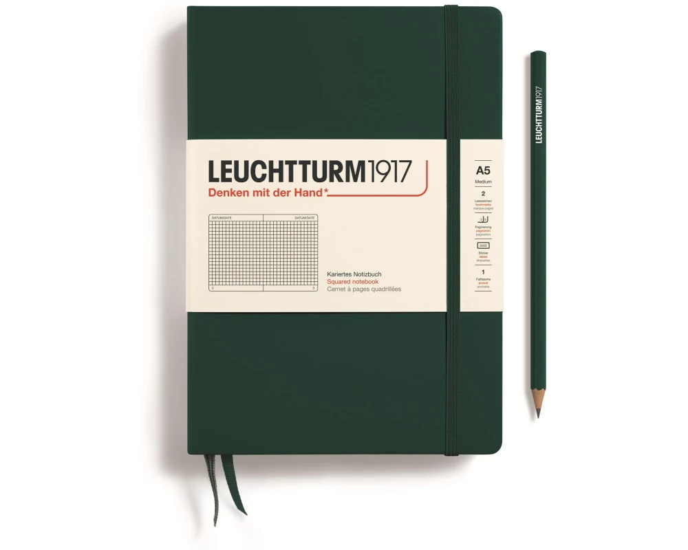 Leuchtturm Notizbuch Medium A5, Kariert, Forest