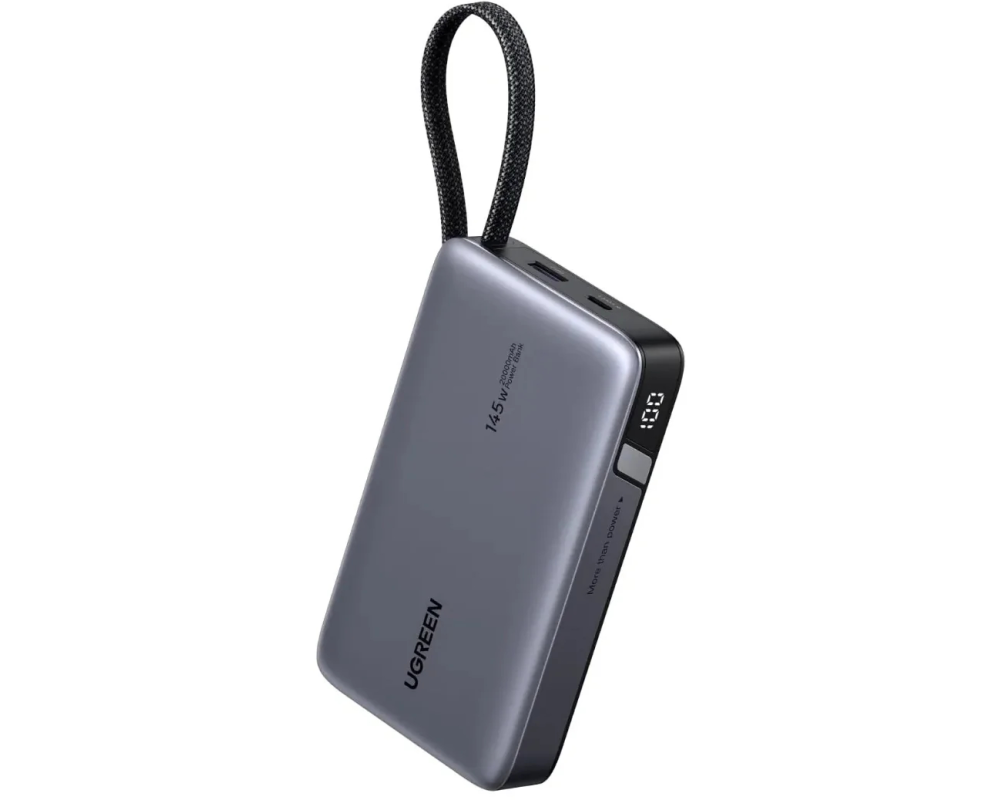 UGREEN Power Bank 145W 55992B Built-in Cable,Space Grey