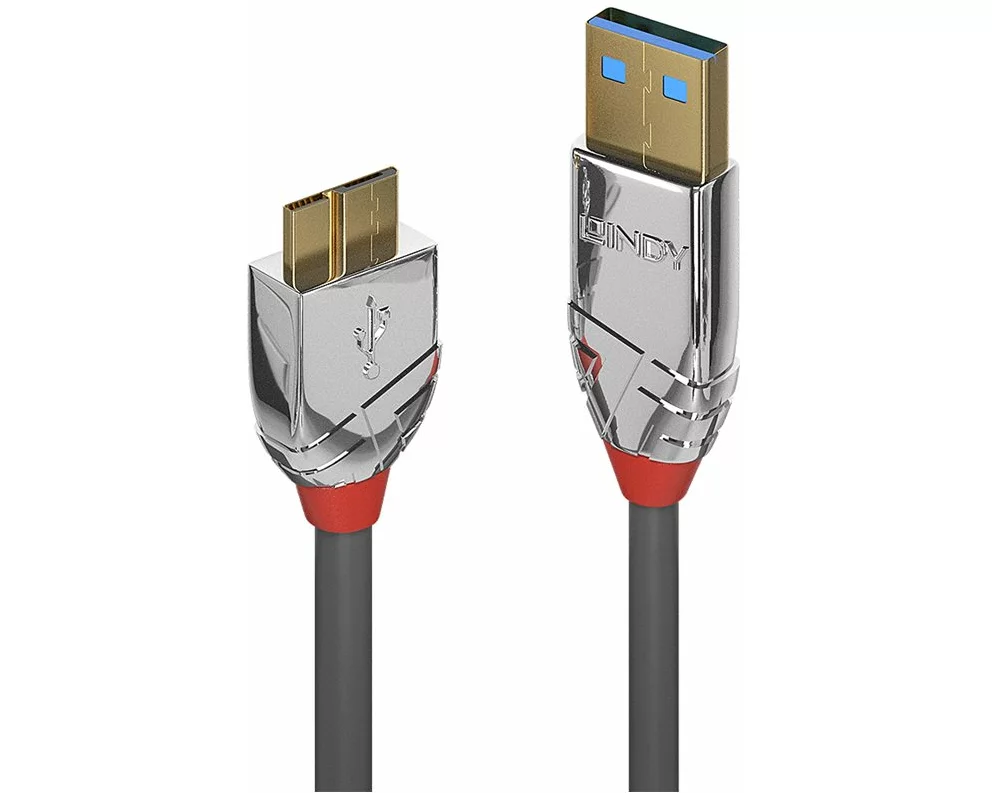 LINDY Cromo Line USB Cable, USB 3.0, USB/A-MicroB M-M, 0.5m