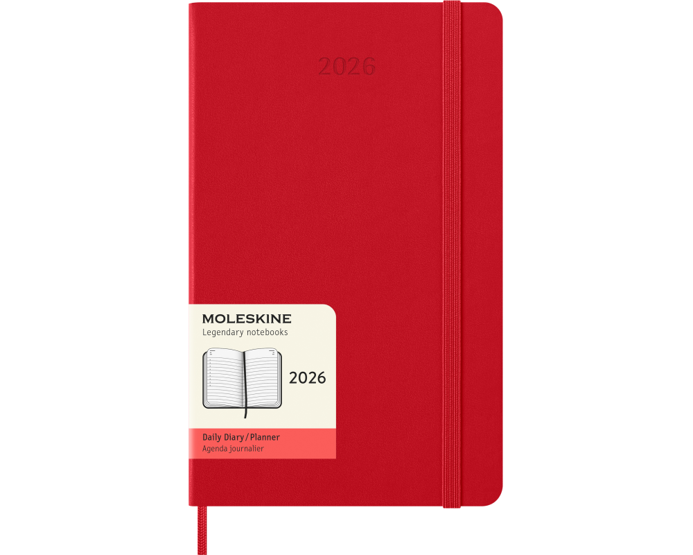 MOLESKINE Agenda Classic Large 2026 DHF212DC3Y26 1T/1S scharlachrot HC 13x21cm