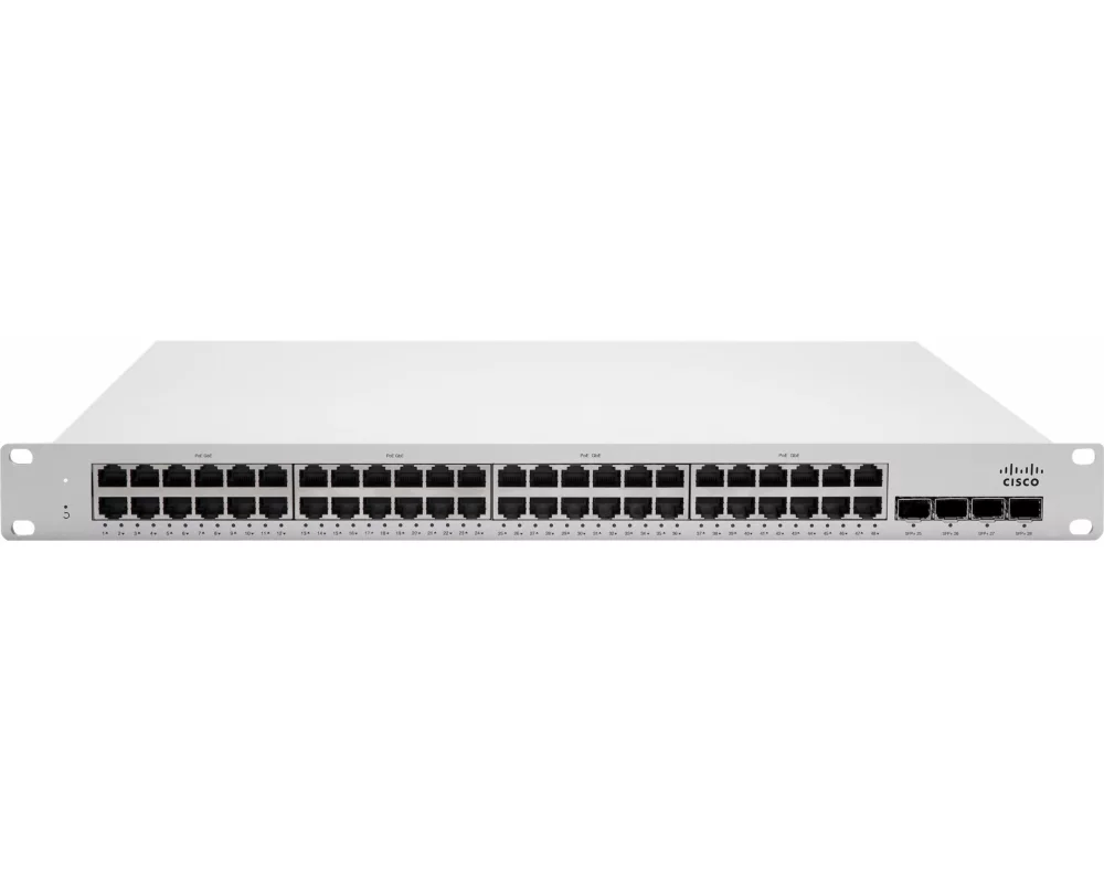 CISCO Meraki MS250-48FP Switch, 48 Port GigE 740W PoE L3, Cloud Managed