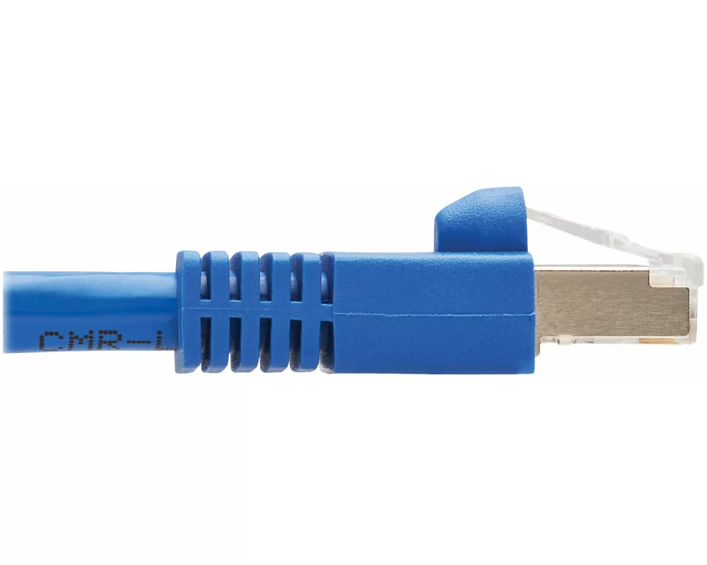 EATON TRIPPLITE M12, X-Code, Cat6a, 10G, F/UTP, CMR-LP, Shielded Ethernet Cable, M12m/RJ45m, IP68, PoE, Blue, 1m 3.3 ft.