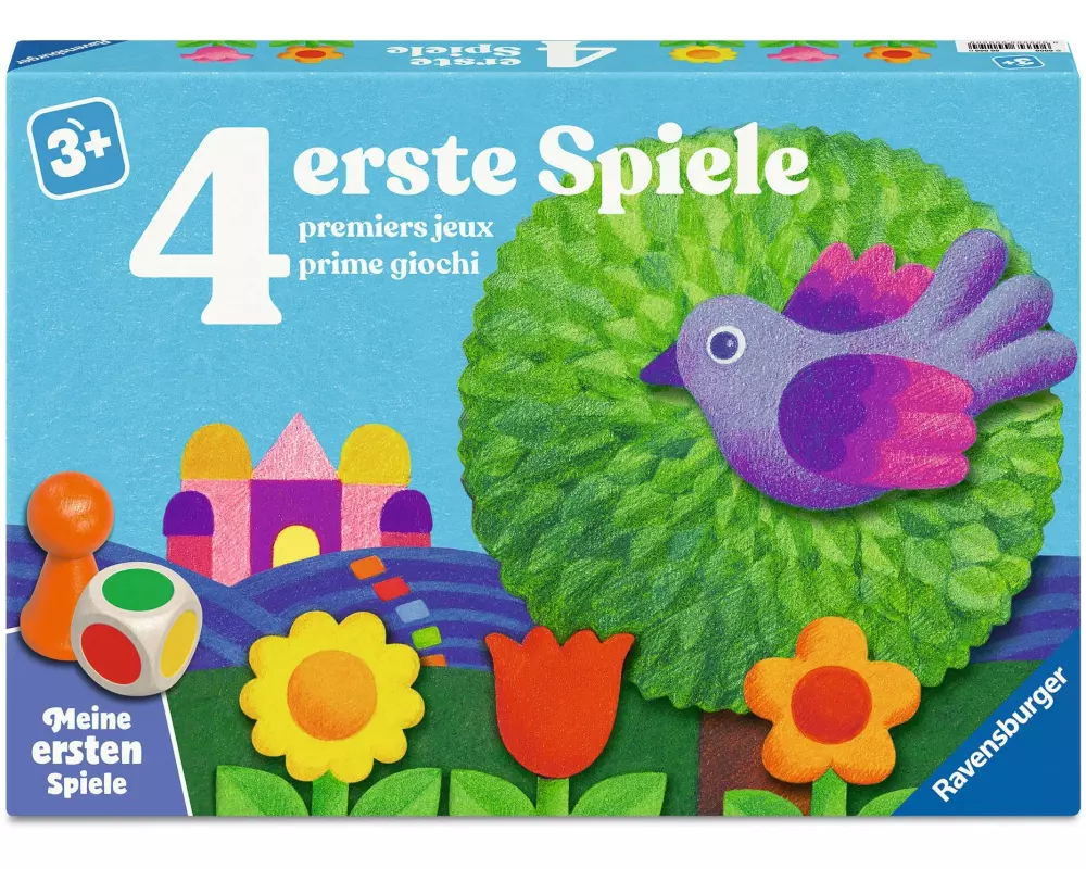 Ravensburger Meine ersten Spiele 4 erste Spiele ab 3 Jahren, 2-6 Spieler,