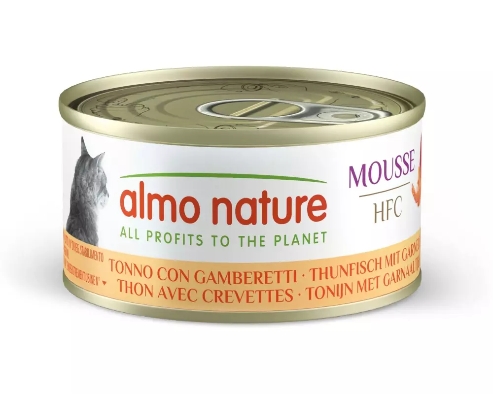 Almo Nature Nassfutter HFC Mousse Thunfisch und Garnelen 70 g