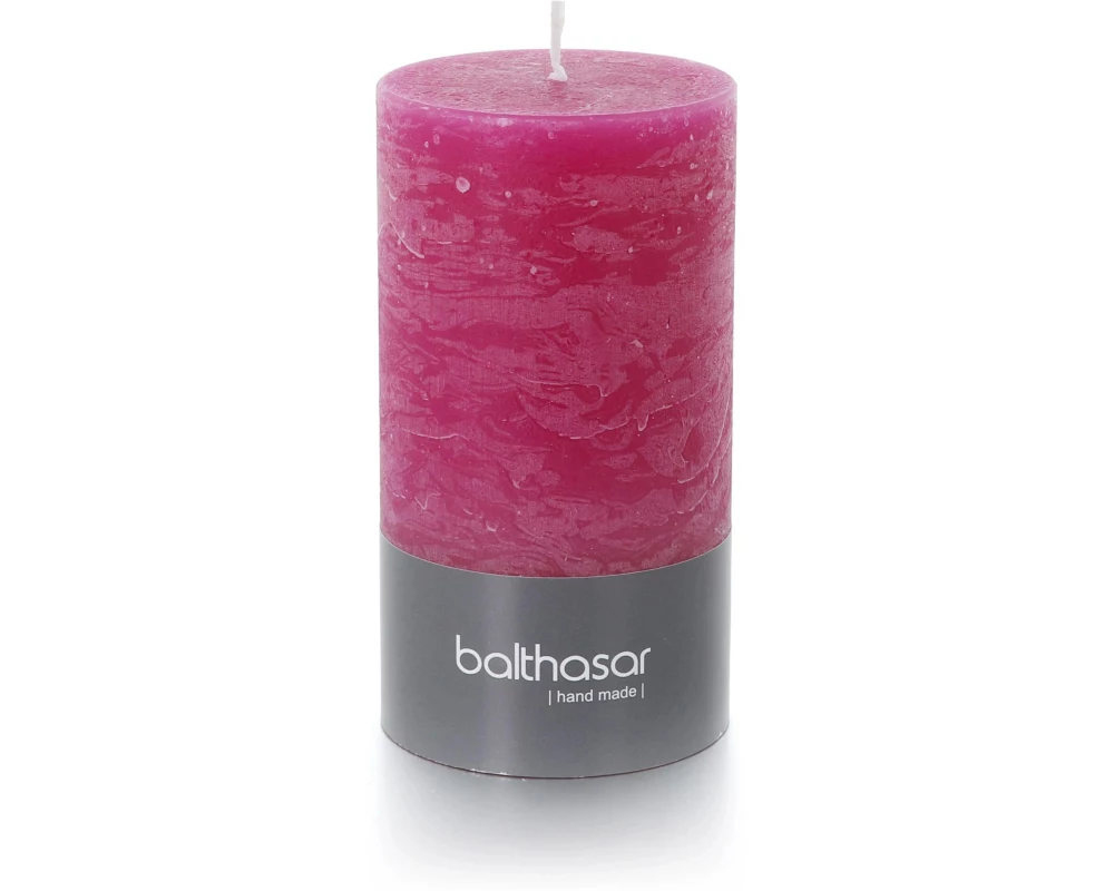 balthasar Zylinderkerze Rustico 13 x 7 cm, Himbeere