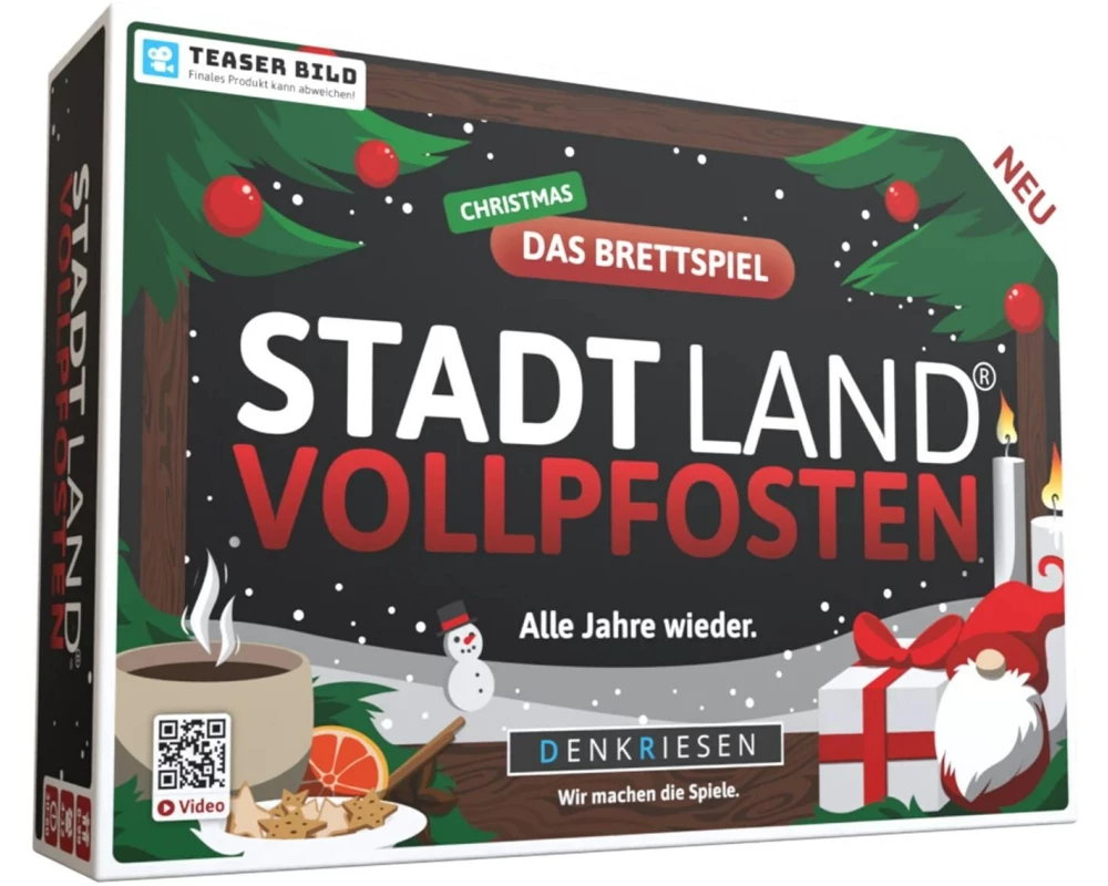 Denkriesen Stadt Land Vollpfosten – Brettspiel + Christmas Erweiterung