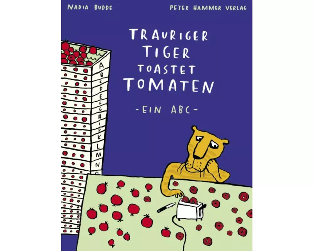 Trauriger Tiger toastet Tomaten