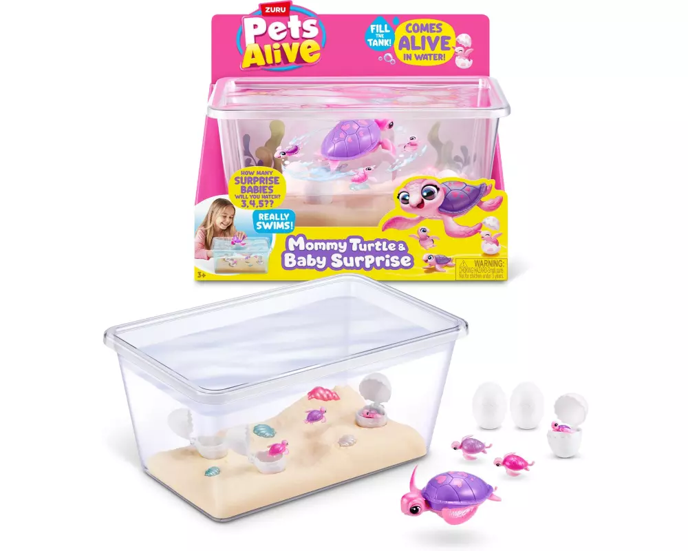 Zuru Spielfigurenset Pets Alive Mommy Turtle und Baby Surprise