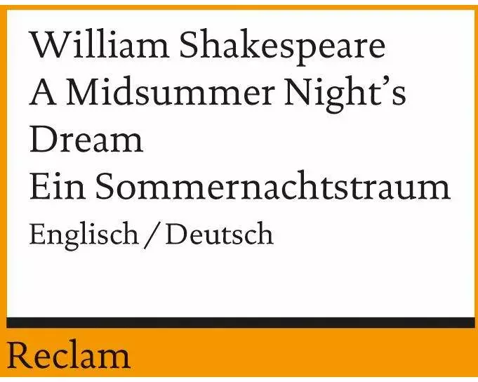 A Midsummer Night's Dream / Ein Sommernachtstraum. Englisch/Deutsch