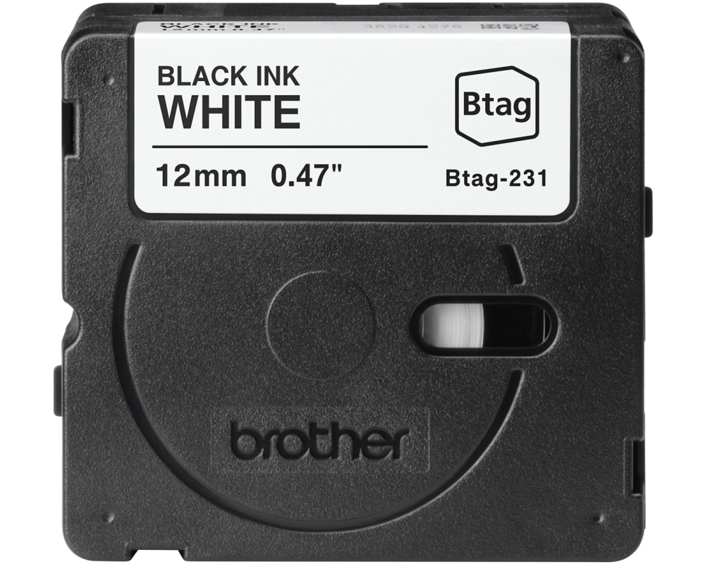 PTOUCH Band schwarz/weiss n.laminiert BTAG-231 PT-N10/N20/N25BT 12 mm