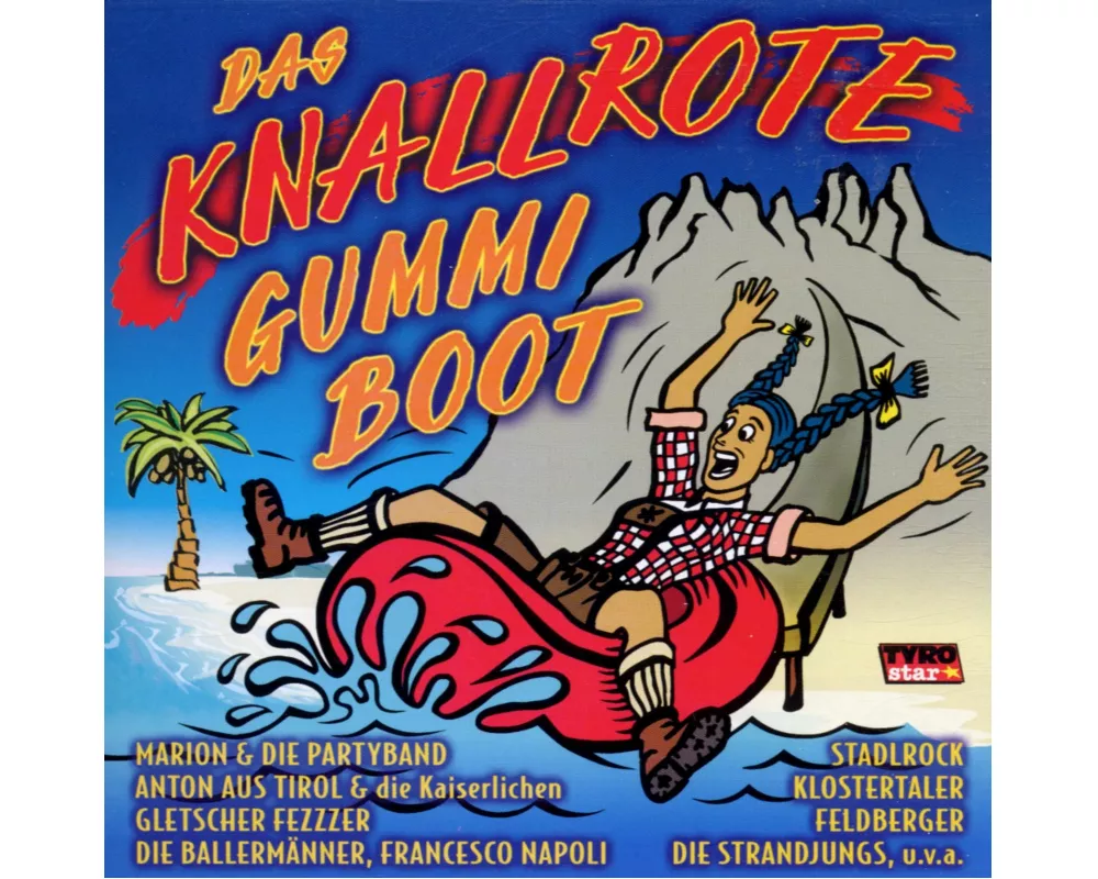 Er hat ein knallrotes Gummiboot