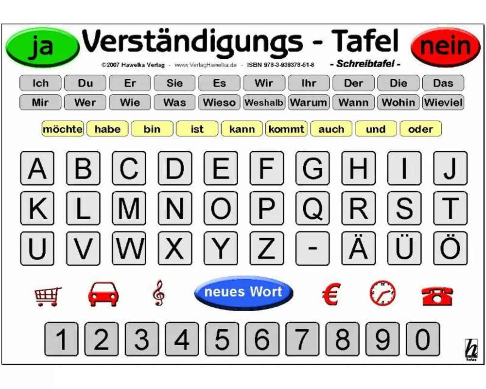 Verständigungs-Tafel - Schreibtafel -