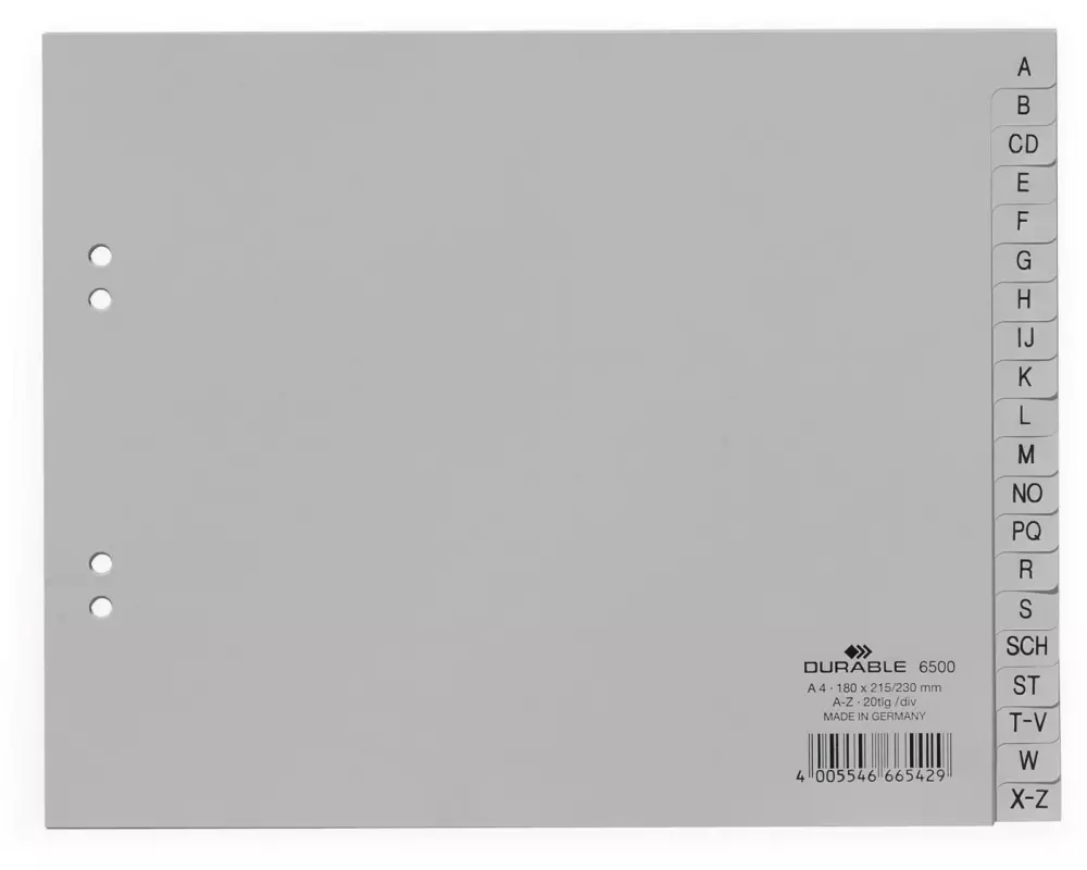 DURABLE Register A4 A-Z