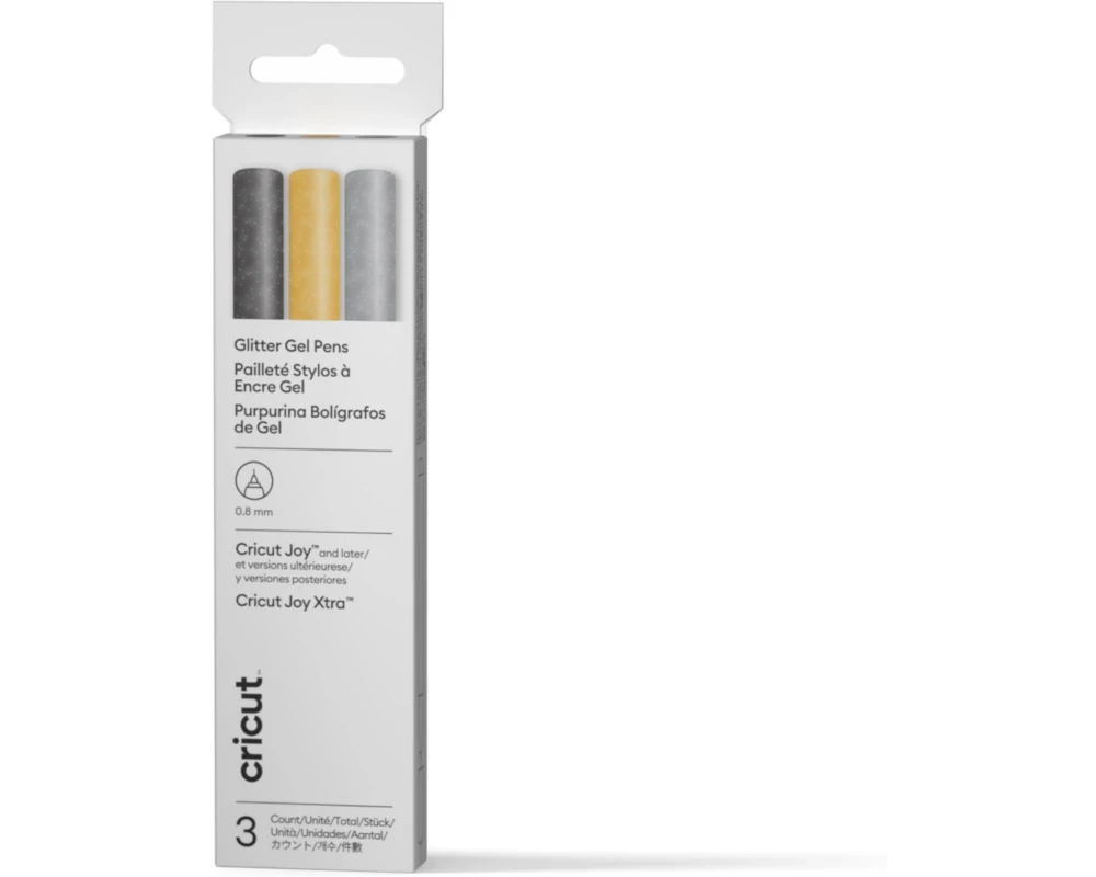 Cricut Joy Glitzer-Gelstifte Medium Point, 0.8 mm, 3er-Pack
