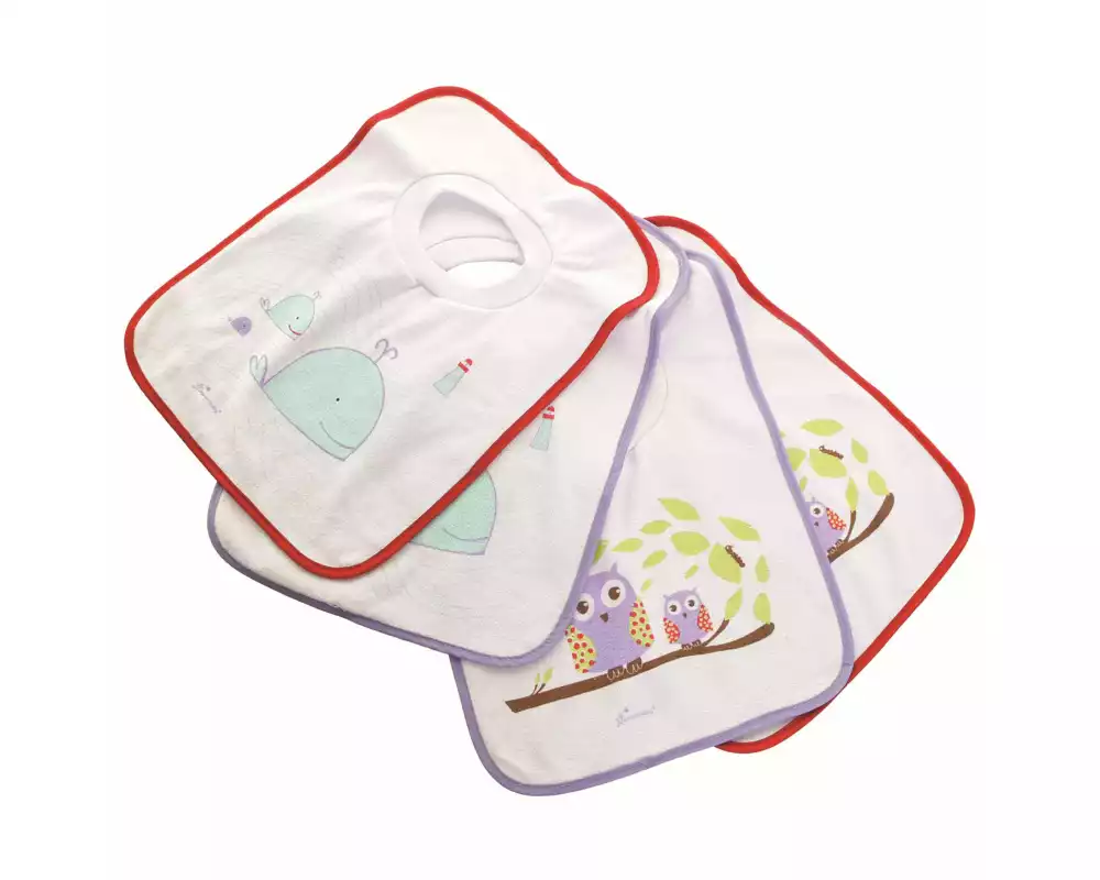 DREAMBABY Lätzchen Owl & Whales 4er Set 36 x 26 cm