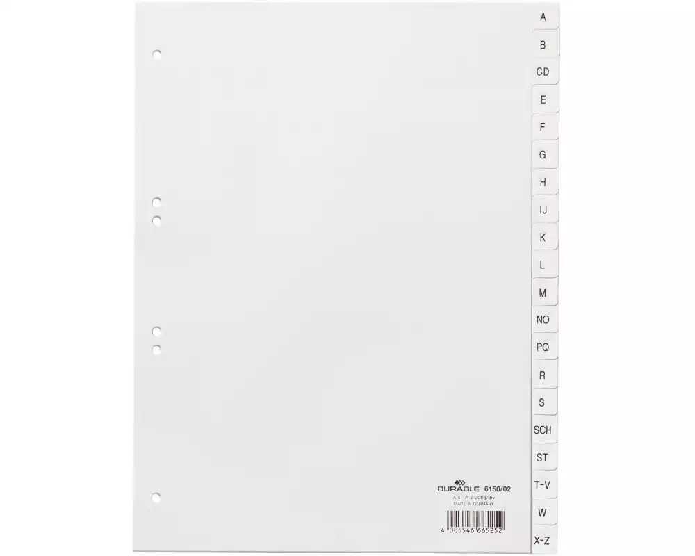 DURABLE Register A4 A-Z, Weiss