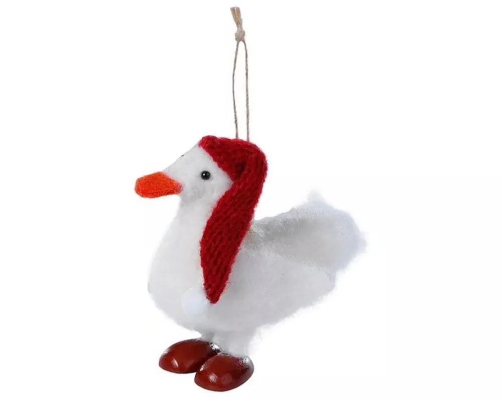 INGES CHRISTMAS DECOR Hänger Gans, Rot/Weiss