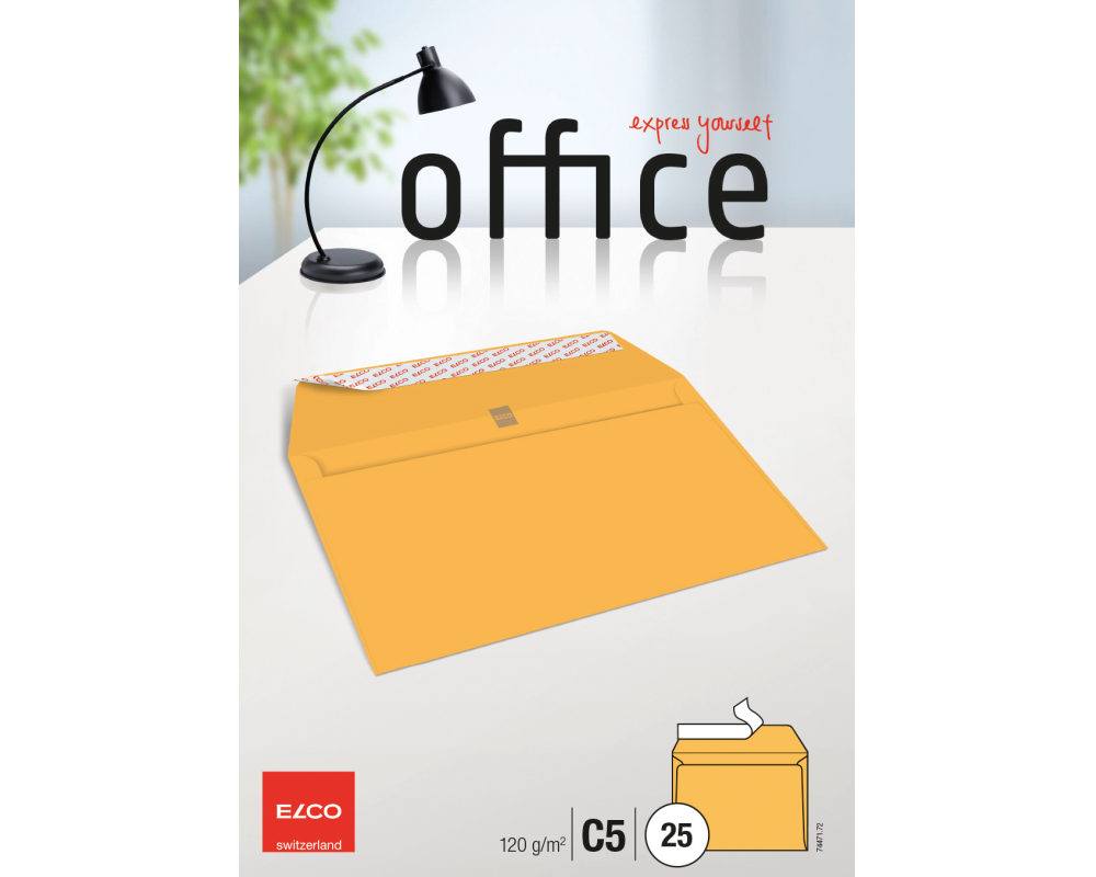 ELCO Couvert Office o/Fenster C5 74471.72 120g, gelb 25 Stück