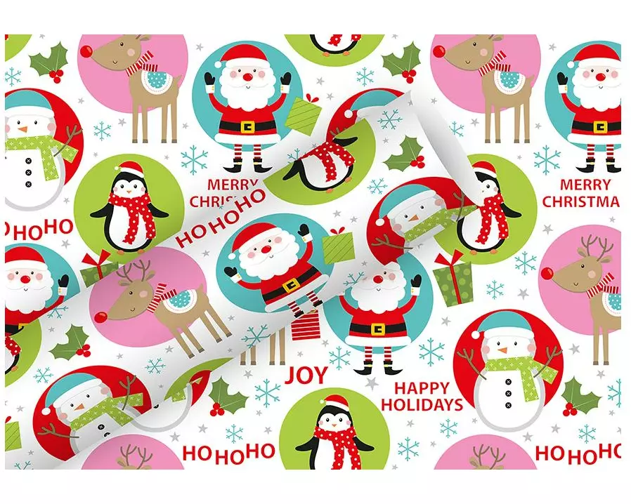 Braun + Company Weihnachtspapier X-Mas, Rentier/Schneemann/Weihnachtsmann