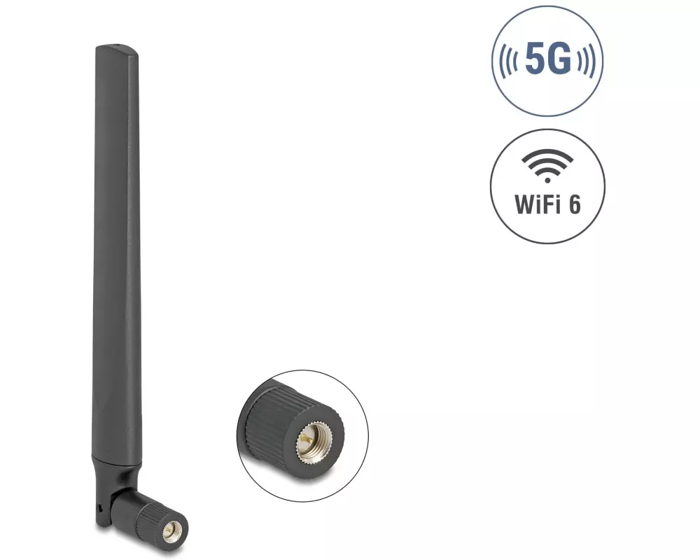 Delock 5G LTE GNSS WiFi 6 Antenne SMA St SMA 4.1 dBi Rundstrahl