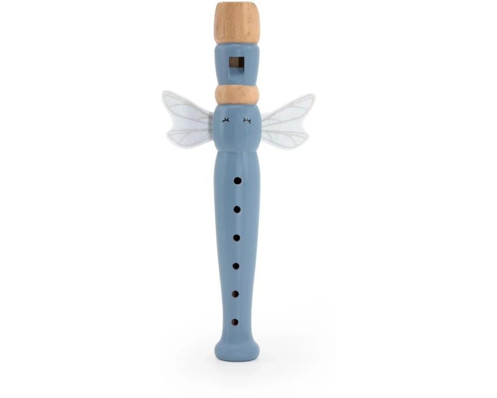 Label Label Musikinstrument Flöte Blau