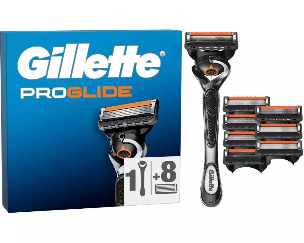 Gillette Herrenrasierer ProGlide 5er + Handstück + Wandhalterung