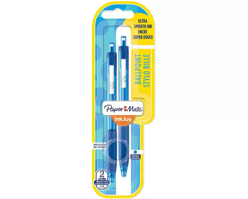 Paper Mate Kugelschreiber Inkjoy 300 RT 1 mm, Blau, 2 Stück